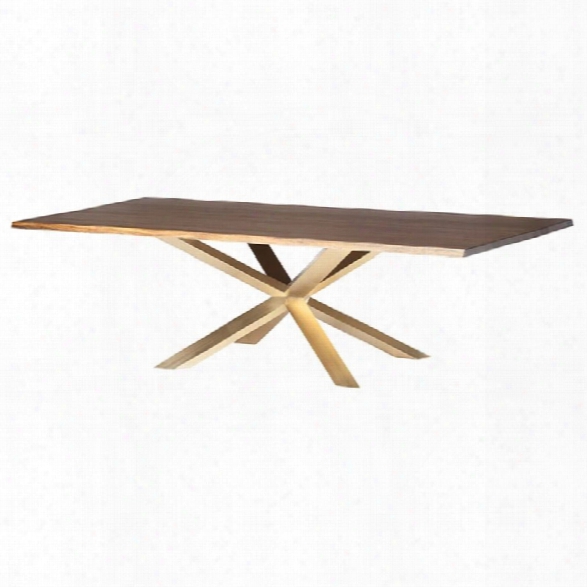 Nuevo Couture Dining Table In Seared Brown And Gold