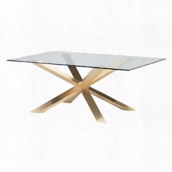 Nuevo Couture Glass Top Dining Table In Gold