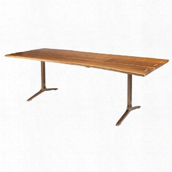 Nuevo Samara 96 Dining Table In Smoked Brown And Bronze
