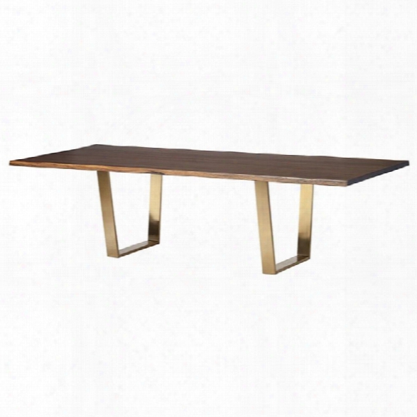 Nuevo Versailles 96 Dining Table In Seared Brown And Gold