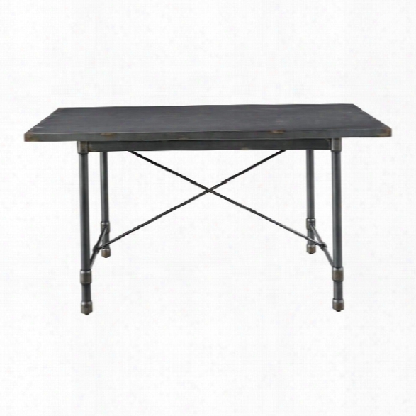 Pulaski Industrial Metal Top Dining Table In Gray