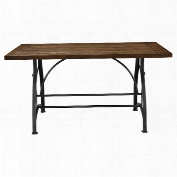 Pulaski Rosebank Wood And Metal Dining Table In Brown