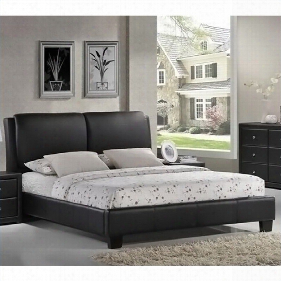 Sabrina Leather Queen Platform Bed In Black