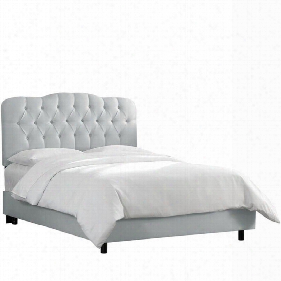 Skyline Tufted Bed In Silver-twin