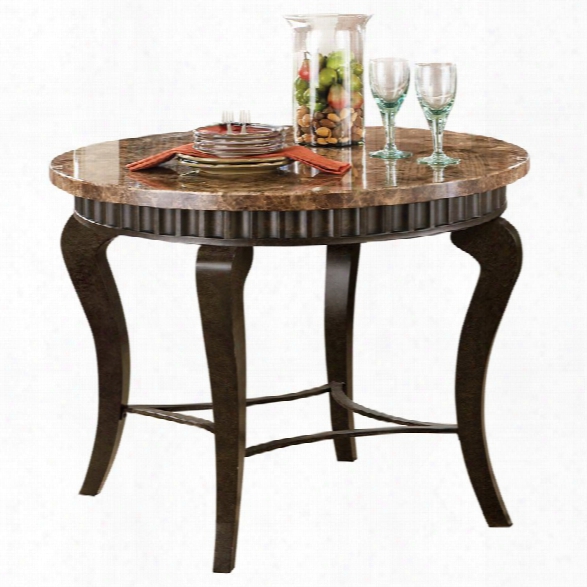 Steve Silver Company Hamlyn Marble Top Dining Table In Pewter Finish