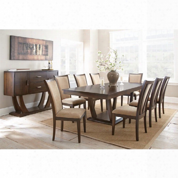 Steve Silver Gabrielle Dining Table With Two 16 Leaves In Walnut