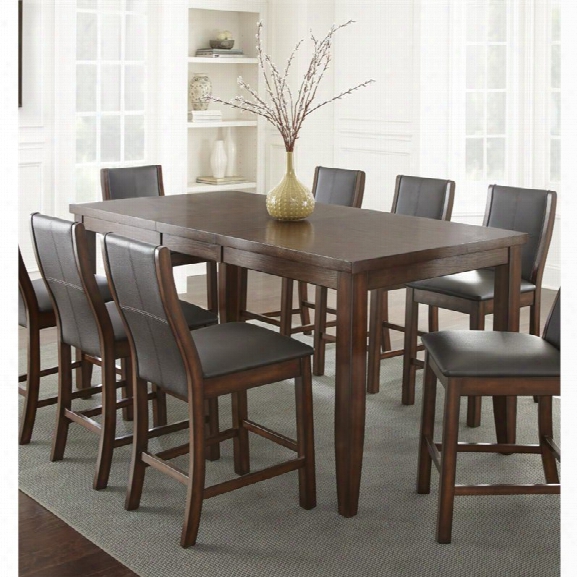 Steve Sil Ver Xander Extendable Counter Height Dining Table In Espresso