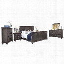 Abbyson Living Breckenridge 6 Piece King Panel Bedroom Set in Gray