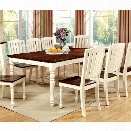 Furniture of America Gossling Extendable Dining Table in White