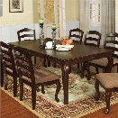 Furniture of America Pienne Carved 78 Dining Table in Dark Walnut