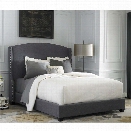 Liberty Furniture Linen Upholstered King Shelter Bed in Dark Gray