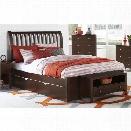 NE Kids Pulse Queen Sleigh Bed with Trundle in Chocolate