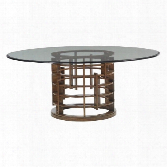 Tommy Bahama Island Fusion Meridian 72 Round Glass Dining Table