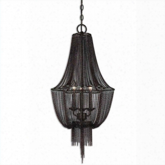 Uttermost Lezzeno 3 Draped Jewelry Chain Chandelier In Dark Bronze