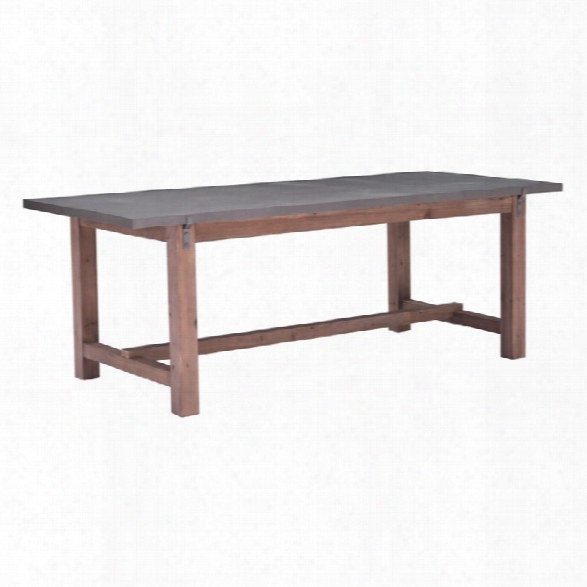 Zuo Greenpoint Dining Table In Gray And Distressed Fir