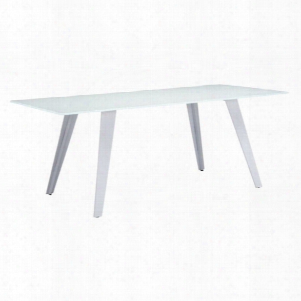 Zuo House Glass Dining Table In White