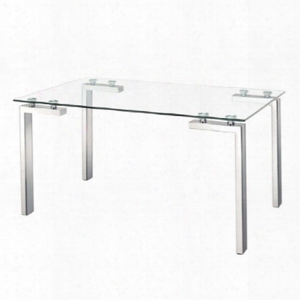 Zuo Roca Casual Dining Table With Glass Top