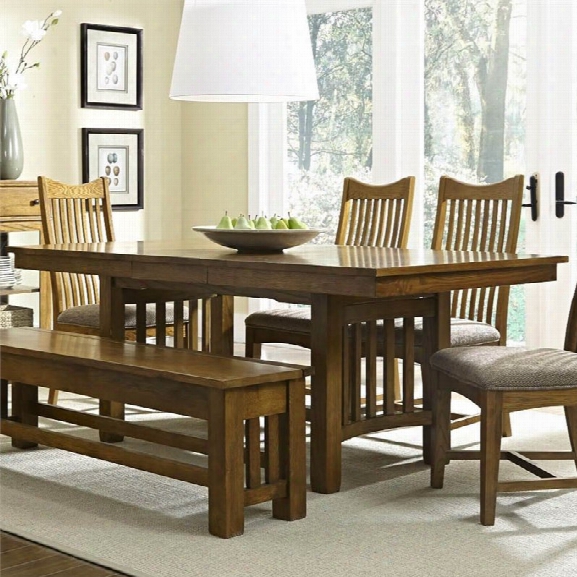 A-america Laurelhurst Dining Table In Rustic Oak