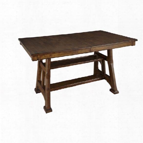 A-america Ozark Counter Height Dining Table In Warm Pecan