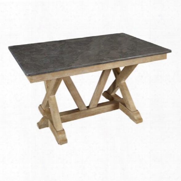 A-america West Valley Bluestone Dining Table In Rustic Wheat