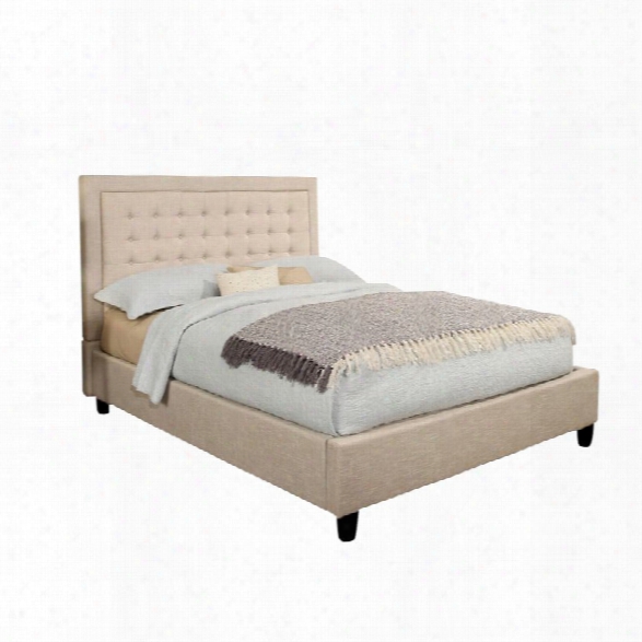 Abbyson Living Cyrus Upholstered King Platform Bed In Cream