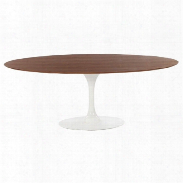 Aeon Furniture Catalan Oval Dining Table In Walnut And Gloss White
