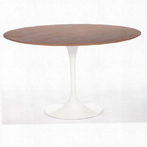 Aeon Furniture Catalan Round Dining Table In Walnut And Gloss White