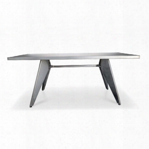 Aeon Furniture Rex-2 Dining Table In Dark Galvanized Steel