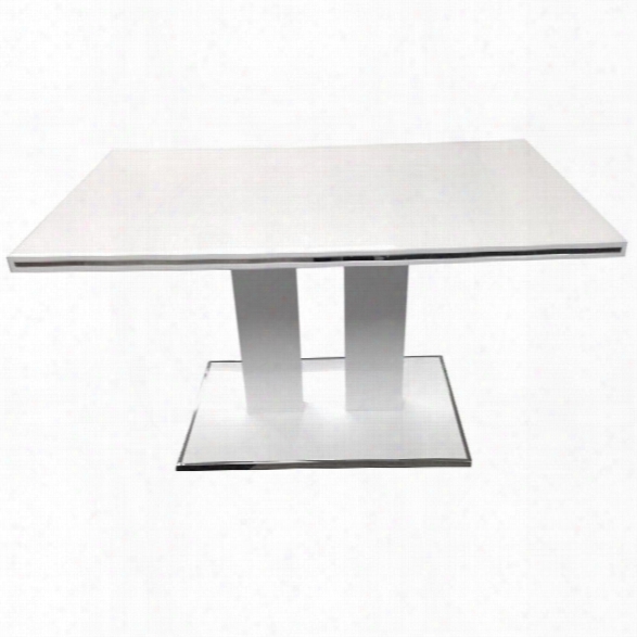 Armen Living Amanda Pedestal Dining Table In White