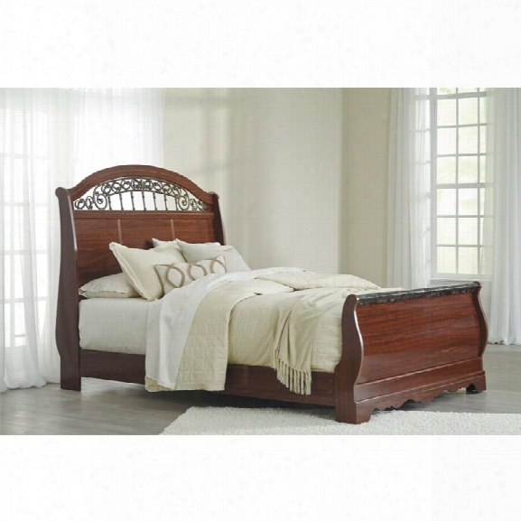 Ashley Fairbrooks Estates Queen Sleigh Bed In Reddish Brown