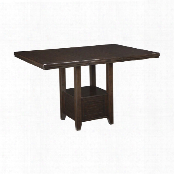 Ashley Haddigan Extendable Counter Height Dining Table In Dark Brown