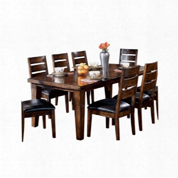 Ashley Larchmont Wood Extendable Dining Rkom Table In Brown