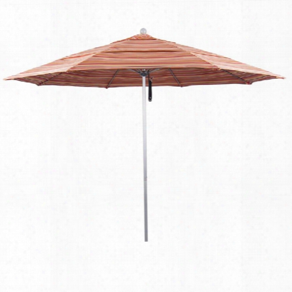 California Umbrella Venture 11' Silver Market Umbrella In Dolce Mango