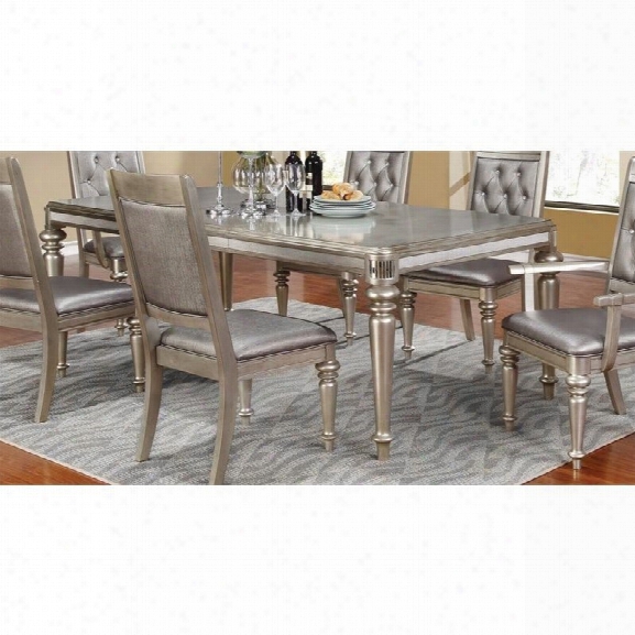 Coaster Danette Dining Table In Metallic Platinum