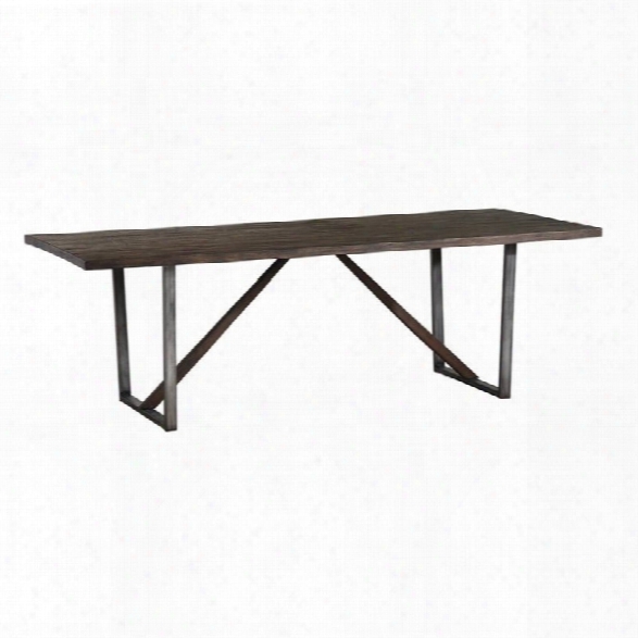 Coaster Genoa U Shaped Base Dining Table In Wire Brushed Cocoa