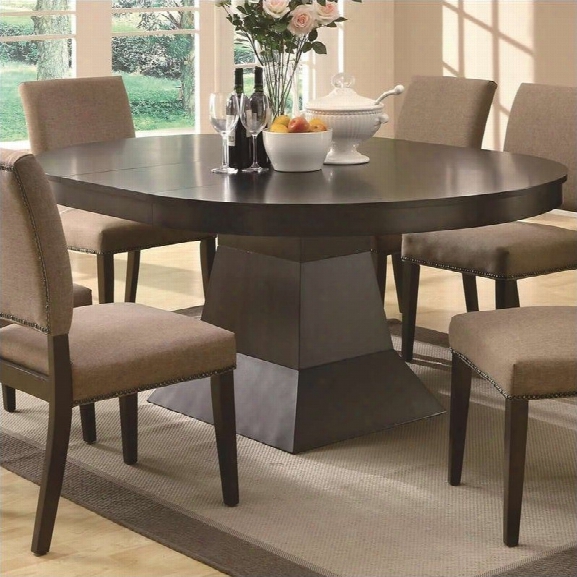 Coaster Myrtle Dining Oval Dining Table With Extension In Coffee