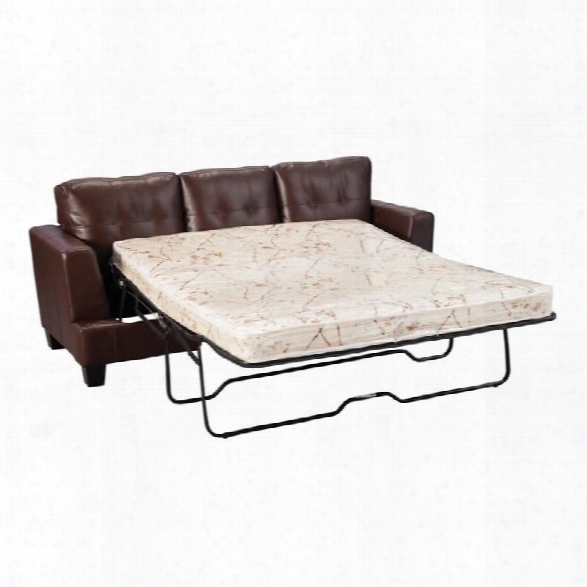 Coaster Samuel Leather Sleeper Sofa In Dark Brown