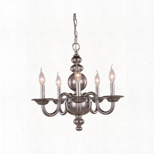 Elegant Lighting Champlain 20 5 Light Chandelier In Silver