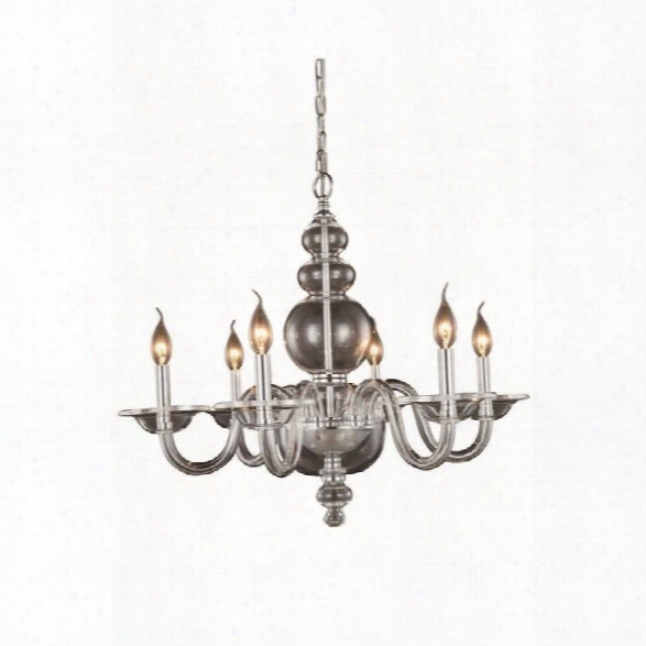 Elegant Lighting Champlain 27 6 Light Chandelier In Chrome