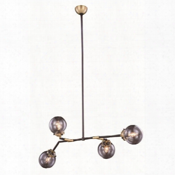 Elegant Lighting Leda 50 4 Light Chandelier In Brass