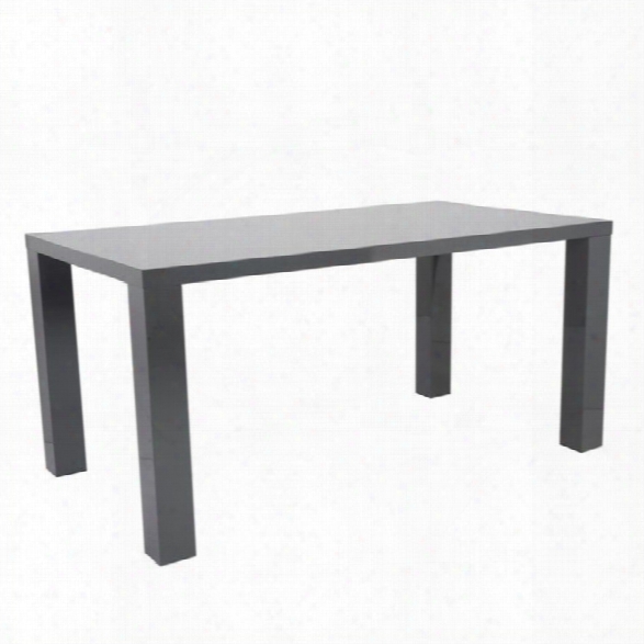 Eurostyle Abby 63 Rectangular Dining Table In Gray Lacquer