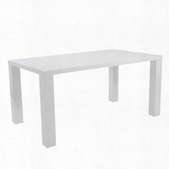 Eurostyle Abby 63 Rectangular Dining Table In White Lacquer