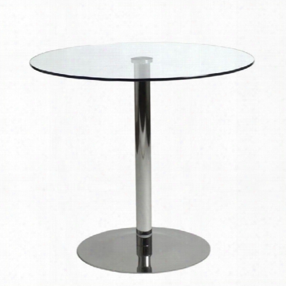 Eurostyle Ava Bistro Dining Table In Clear Glass And Chrome