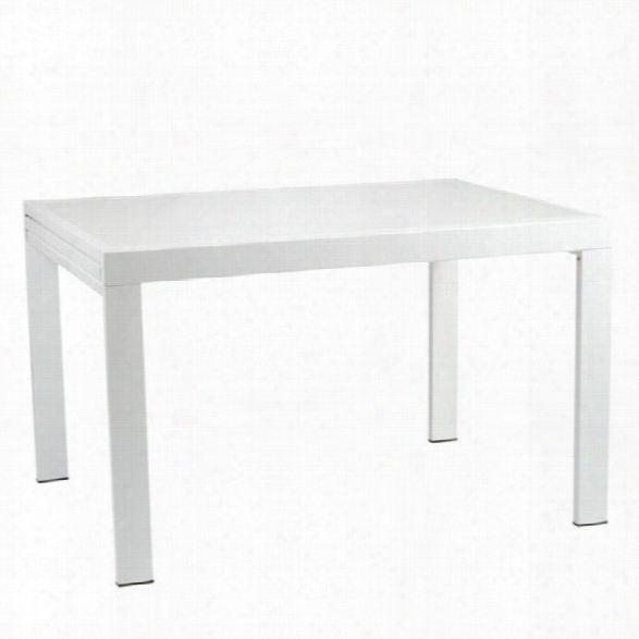 Eurostyle Duo Rectangular Extension Dining Table In White And White Glass