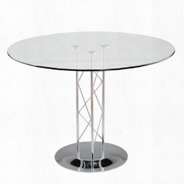 Eurostyle Trave Round 42 Dining Table In Clear And Chrome