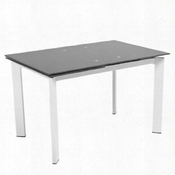Eurostyle Turi Rectangular Extension Dining Table In Chrome And Gray