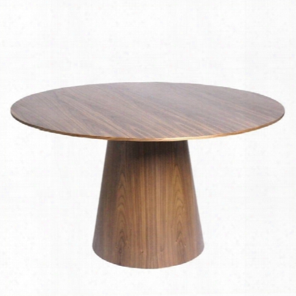 Eurostyle Wesley Round Pedestal Dining Table In Walnut