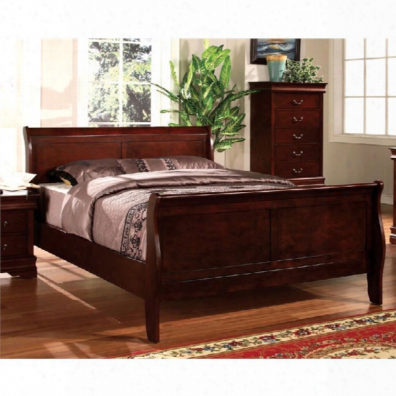 Furniture Of America Bornette California King Sleigh Bed In Cherry
