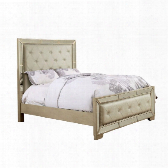 Furniture Of America Celina California King Tufted Panel Bed In Silver