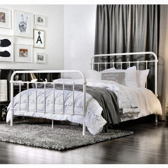 Furniture Of America Celinda King Metal Spindle Bed In Vintage White